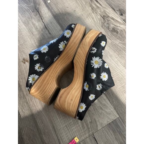 Free People Daisy Conversational Platform Clogs Black Floral Size 38 - Picture 2 of 6